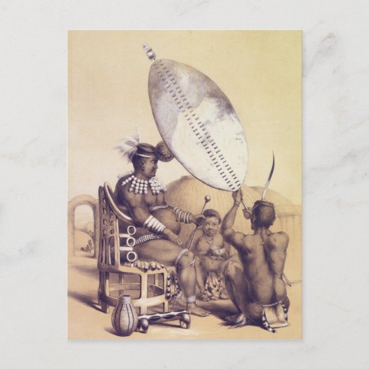 Carte Postale Umpanda, roi de l'Amazoulou, 1849 (Devant)