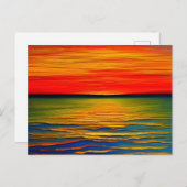 Carte Postale Un abstrait de coucher de soleil sur l'océan (Devant / Derrière)