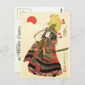 Carte Postale Un acteur japonais à la tête d'une armée samouraïe (Devant / Derrière)