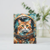 Carte Postale un adorable astronaute de chat (Debout devant)
