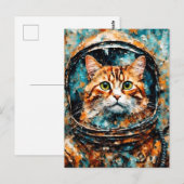 Carte Postale un adorable astronaute de chat (Devant / Derrière)