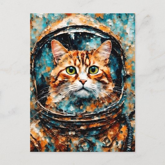 Carte Postale un adorable astronaute de chat (Devant)