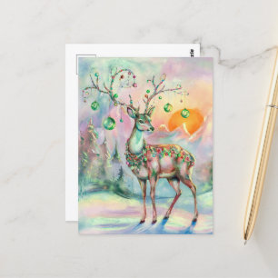 Carte Postale Un adorable cerf de Noël