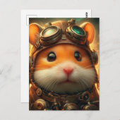 Carte Postale un adorable hamster steampunk (Devant / Derrière)