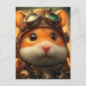 Carte Postale un adorable hamster steampunk (Devant)