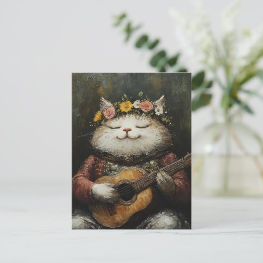 Carte Postale Un adorable Kitty musical (Debout devant)