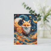 Carte Postale Un adorable renard rouge dans la Galaxie (Debout devant)