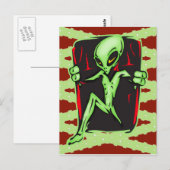 Carte Postale Un Alien envahit votre maison (Devant / Derrière)