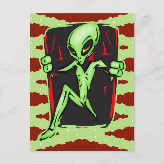 Carte Postale Un Alien envahit votre maison (Devant)