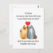Carte Postale Un Ami Aimé Aimer Citation Cute Cats Mug (Devant / Derrière)