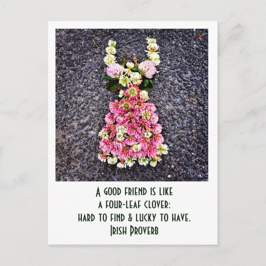 Carte Postale Un ami est comme un trèfle à quatre feuilles... (Devant)