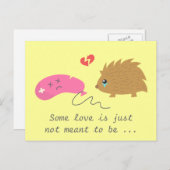 Carte Postale Un Amour n'est pas censé être, un hérisson drôle (Devant / Derrière)
