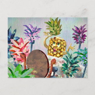 Carte Postale Un ananas fait face à des choix difficiles dans un