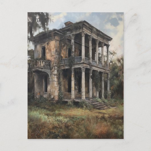 Carte Postale Un Ancien Manoir Rural Abandonné (Devant)