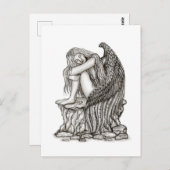 Carte Postale Un ange endormi sur la pierre (Devant / Derrière)