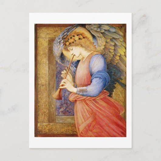 Carte Postale Un ange joue à Flageolet - Edward Burne-Jones (Devant)