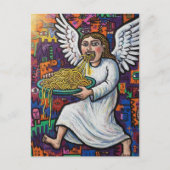 Carte Postale Un ange mangeant des spaghetti dans le style de l' (Devant)