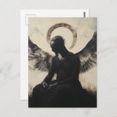 Carte Postale Un ange sombre (Devant / Derrière)