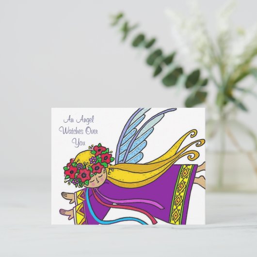 Carte Postale Un Ange Vous Surveille (Debout devant)