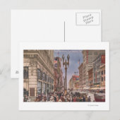 Carte Postale Un aperçu de Busy Broadway (Devant / Derrière)