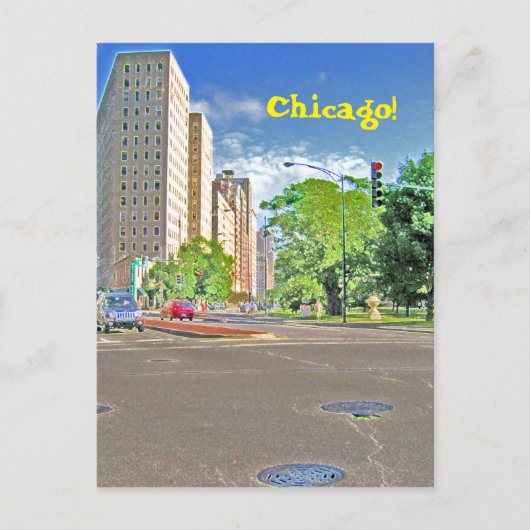 Carte Postale Un après-midi chargé à Chicago (Devant)