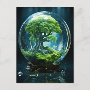 Carte Postale Un arbre magique sous un dôme de verre