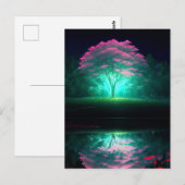 Carte Postale Un arbre radiant baigné dans la lumière du lac (Devant / Derrière)