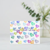 Carte Postale Un arc-en-ciel de coeur pour vous sur un (Debout devant)