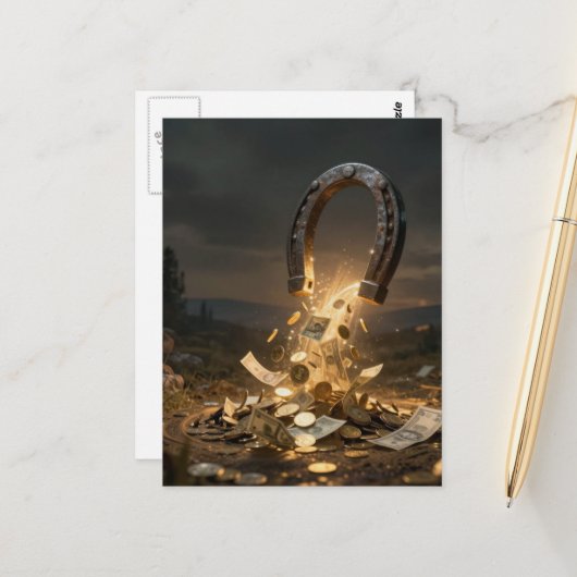 Carte Postale Un art IA aimant l'argent (Devant/Arrière en situation)