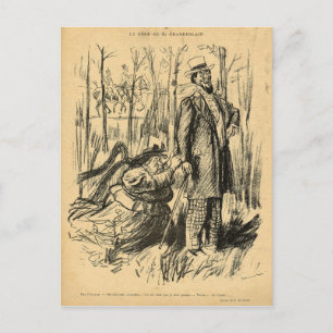 Carte Postale Un assaut contre la modestie ou l'attaque de M. Ch