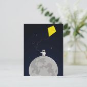 Carte Postale Un astronaute avec un cerf-volant (Debout devant)