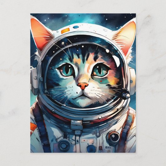 Carte Postale Un astronaute de chat imaginaire (Devant)