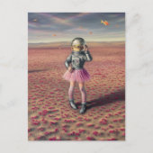 Carte Postale Un astronaute disco dans une prairie de pavot (Devant)