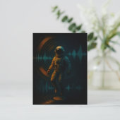 Carte Postale Un astronaute flottant dans l'art sonore de Glitch (Debout devant)