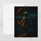 Carte Postale Un astronaute flottant dans l'art sonore de Glitch (Devant / Derrière)