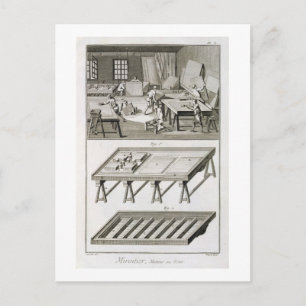 Carte Postale Un atelier de fabricant de miroirs et des outils, 
