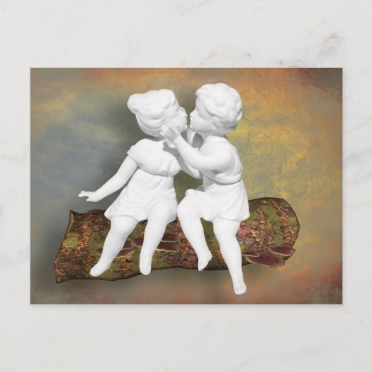 Carte Postale Un baiser doux et innocent de l'enfance (Devant)