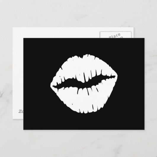 Carte Postale Un baiser en noir et blanc (Devant / Derrière)