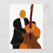 Carte Postale Un bassiste debout tenant un tableau de basse (Devant)