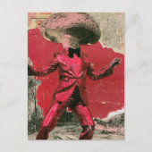 Carte Postale Un beau champignon dansant rétro (Devant)