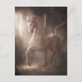 Carte Postale Un beau cheval de manège rose (Devant)