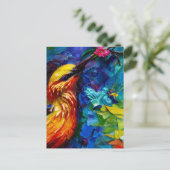Carte Postale Un Beau Colibri Peinture Média Mélange (Debout devant)