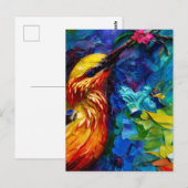 Carte Postale Un Beau Colibri Peinture Média Mélange (Devant / Derrière)