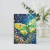 Carte Postale Un beau papillon de nuit vert (Debout devant)