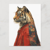 Carte Postale Un beau tigre dans une robe (Devant)