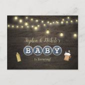 Carte Postale Un Bébé rustique brasse du Baby shower d'or (Devant)