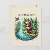 Carte Postale Un bel ours de pêche personnalisable (Devant / Derrière)