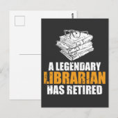 Carte Postale Un Bibliothécaire Légendaire A Retraité Retraite 2 (Devant / Derrière)