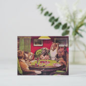 Carte Postale Un Bluff Audacieux, Chiens Jouant au Poker, (Debout devant)