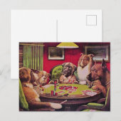 Carte Postale Un Bluff Audacieux, Chiens Jouant au Poker, (Devant / Derrière)